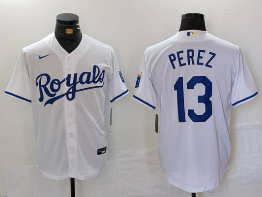 Men's Kansas City Royals Salvador Perez Player White Jersey