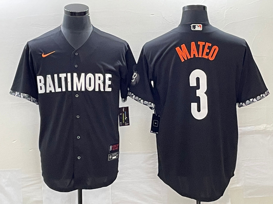 Men's Baltimore Orioles Jorge Mateo Black City Connect Player Jersey