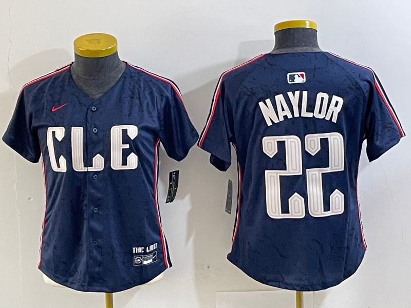 Women's Cleveland Guardians Josh Naylor Navy 2024 City Connect Jersey