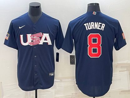 Youth Trea Turner USA Baseball 2023 World Baseball Classic Replica Jersey