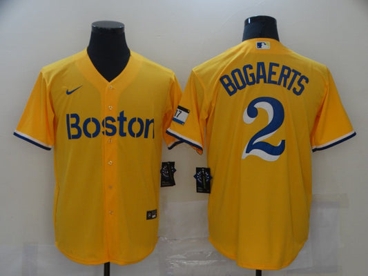 Men's Boston Red Sox Xander Bogaert Gold City Connect Jersey