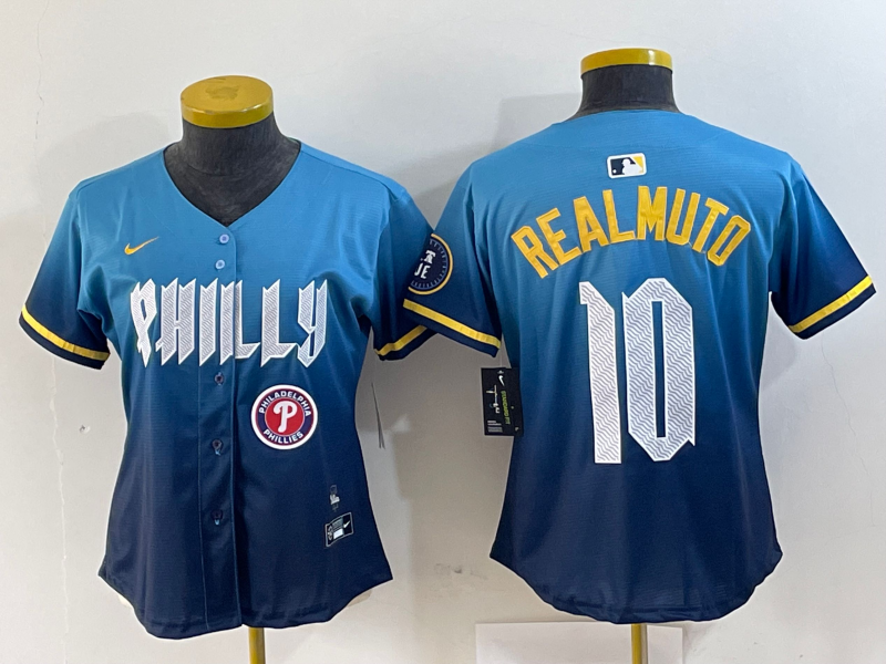 WOMEN J.T. Realmuto Philadelphia Phillies  Blue 2024 City Connect Player Jersey