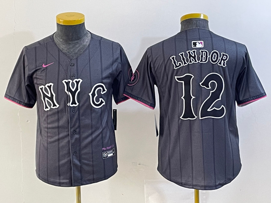 YOUTH New York Mets Francisco Lindor 2024 City Connect Player Jersey