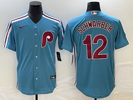 Men's Kyle Schwarber Philadelphia Phillies Player Jersey - Light Blue