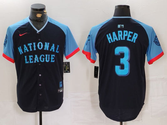 Men's Bryce Harper  National League Navy 2024 All-Star Game Player Jersey