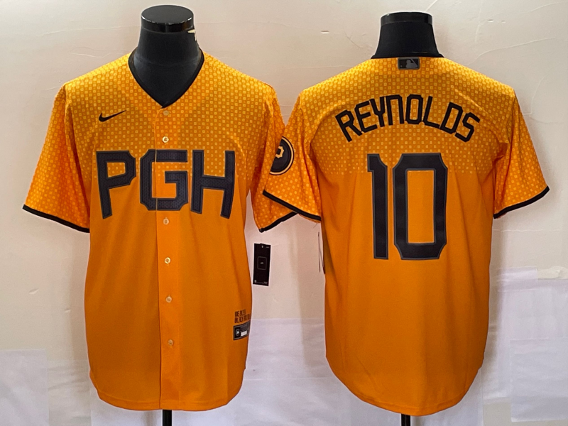 Men's Pittsburgh Pirates Bryan Reynolds Gold 2023 City Connect Replica Player Jersey