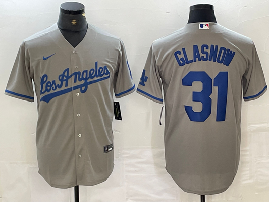 Men's Los Angeles Dodgers Tyler Glasnow Player Gray Jersey