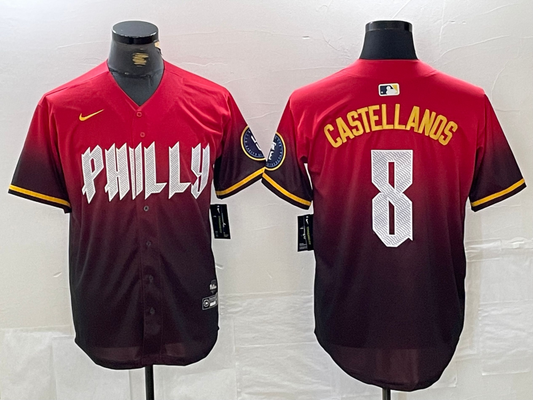 Men's Philadelphia Phillies Nick Castellanos RED 2024 City Connect Player Jersey