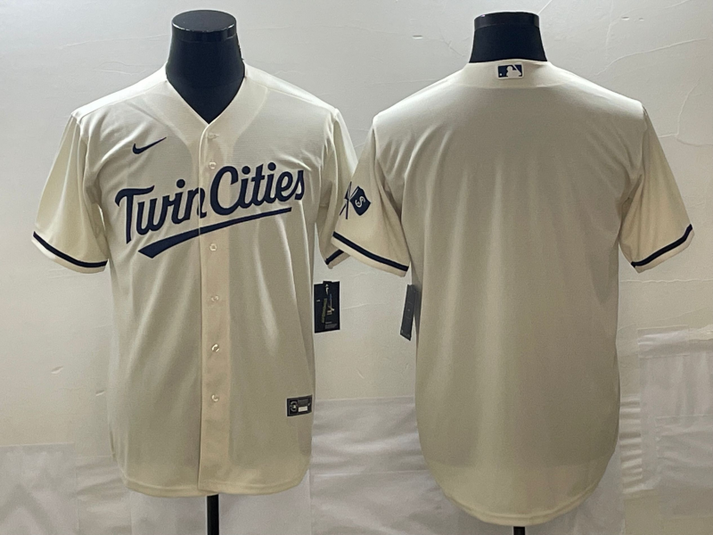 Men's Minnesota Twins Cream Alternate Custom Replica Jersey