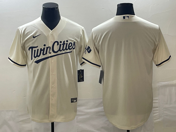 Men s Minnesota Twins Cream Alternate Custom Replica Jersey EMAJERSEY