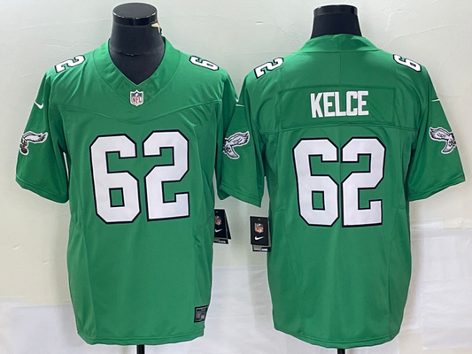 Men's Philadelphia Eagles Jason Kelce Kelly Green Game Player Jersey