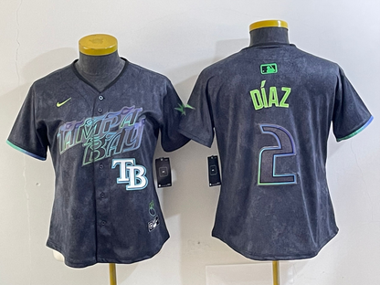 Women's YANDY DIAZ Tampa Bay Rays  Charcoal 2024 City Connect Player Jersey