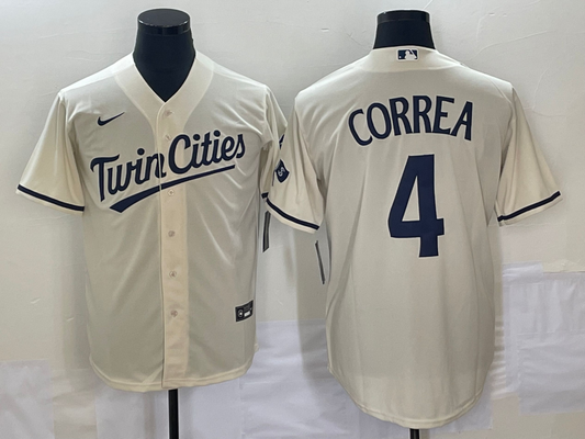 Men's Minnesota Twins Carlos Correa Cream Replica Jersey
