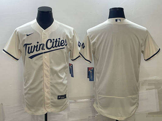 Men's Minnesota Twins Cream Authentic Custom Jersey