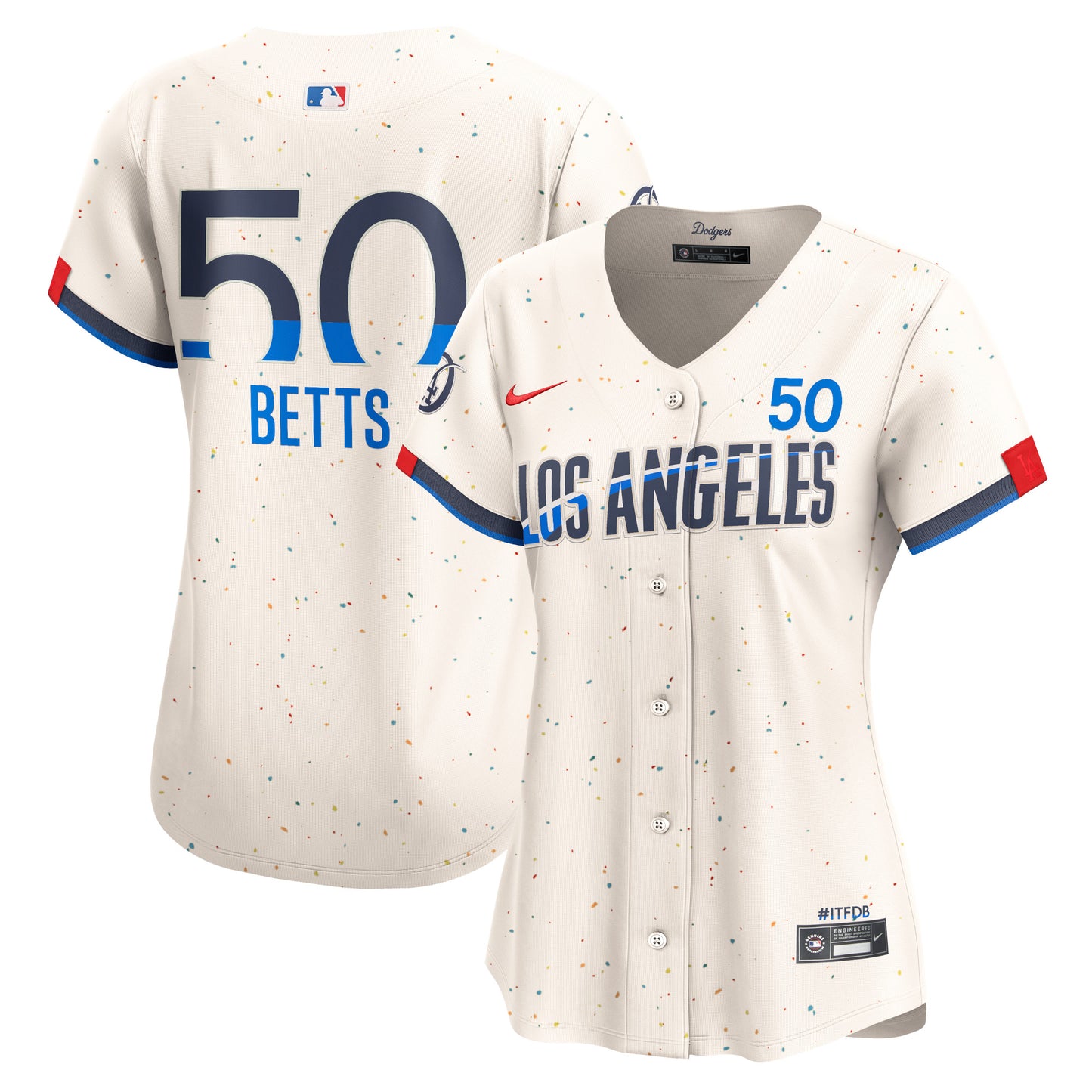 Women's Los Angeles Dodgers Mookie Betts Cream 2024 City Connect Player Jersey