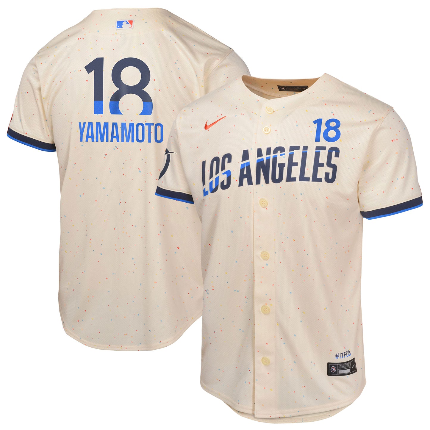 Youth Los Angeles Dodgers Yoshinobu Yamamoto Cream 2024 City Connect Player Jersey