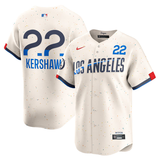 Men's Los Angeles Dodgers Clayton Kershaw Cream 2024 City Connect Player Jersey