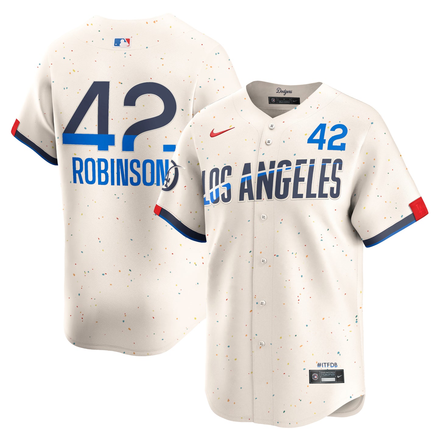 Men's Los Angeles Dodgers Jackie Robinson Cream 2024 City Connect Player Jersey