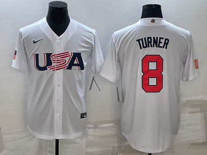 Youth Trea Turner USA Baseball 2023 World Baseball Classic Replica Jersey
