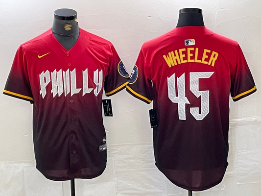 Men's Philadelphia Phillies Zack Wheeler RED 2024 City Connect Player Jersey