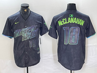 Men's Shane McClanahan Tampa Bay Rays  Charcoal 2024 City Connect Player Jersey