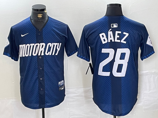 Men's Javier Báez Detroit Tigers Navy 2024 City Connect Jersey