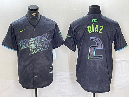 Men's YANDY DIAZ Tampa Bay Rays  Charcoal 2024 City Connect Player Jersey