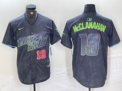 Men's Shane McClanahan Tampa Bay Rays  Charcoal 2024 City Connect Player Jersey