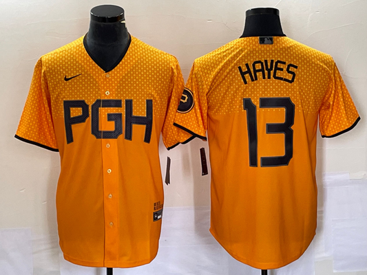 Men's Pittsburgh Pirates Ke'Bryan Hayes Gold 2023 City Connect Replica Player Jersey