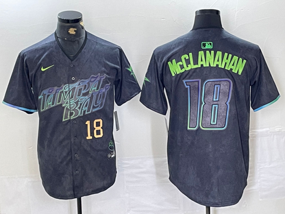 Men's Shane McClanahan Tampa Bay Rays  Charcoal 2024 City Connect Player Jersey