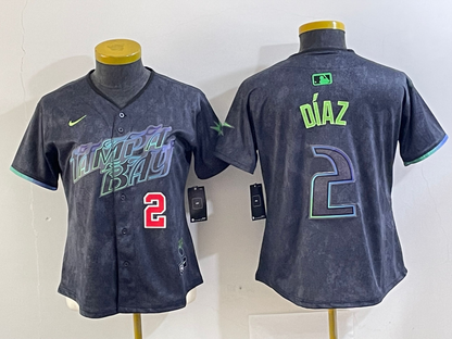 Women's YANDY DIAZ Tampa Bay Rays  Charcoal 2024 City Connect Player Jersey