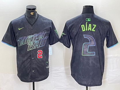 Men's YANDY DIAZ Tampa Bay Rays  Charcoal 2024 City Connect Player Jersey