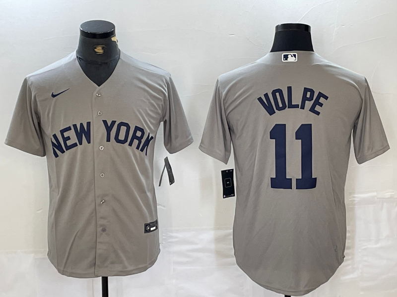 Men's New York Yankees Anthony Volpe Gray Road Player Jersey