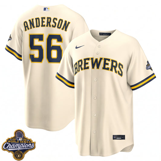 Men's Grant Anderson Milwaukee Brewers 2026 World Series Champions Home Jersey
