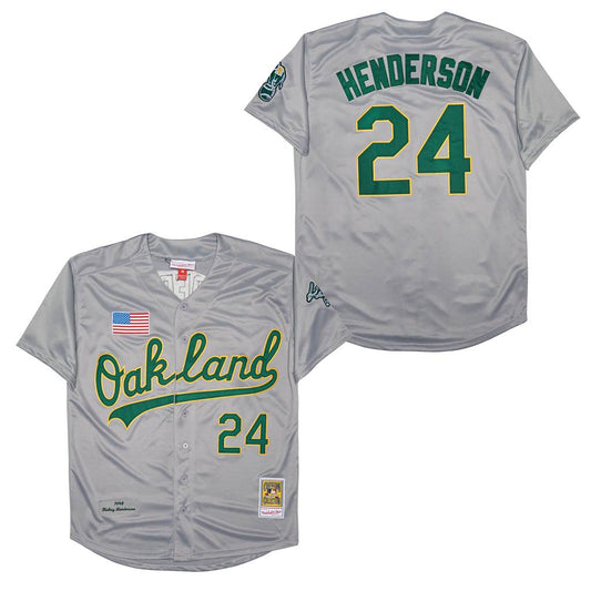 Men's  Oakland Athletics Rickey Henderson Player Gray Jersey