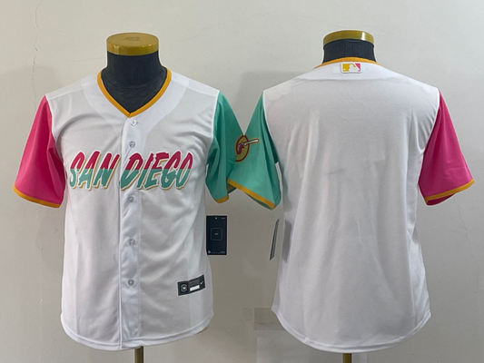 Youth San Diego Padres "YOUR_NAME" White 2022 City Connect Replica Player Jersey