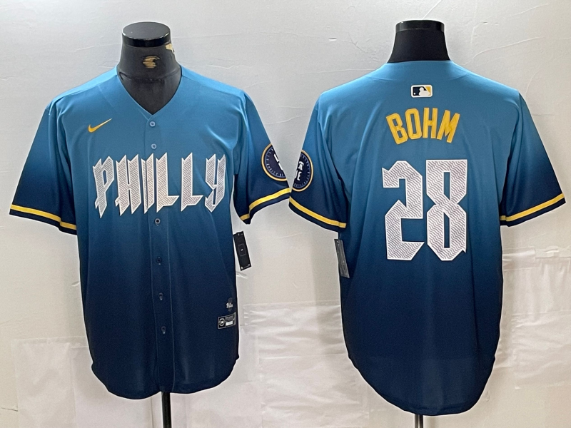 Men's Alec Bohm Philadelphia Phillies  Blue 2024 City Connect Player Jersey