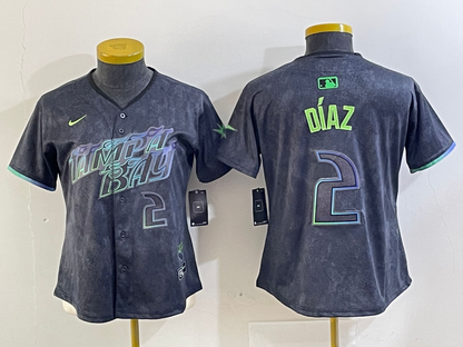 Women's YANDY DIAZ Tampa Bay Rays  Charcoal 2024 City Connect Player Jersey