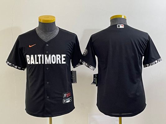 Youth Baltimore Orioles Black City Connect Player  CUSTOM Jersey