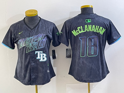Women's Shane McClanahan Tampa Bay Rays  Charcoal 2024 City Connect Player Jersey