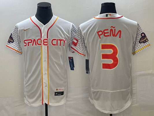 Men's Jeremy Pena #3 Houston Astros  White 2022 City Connect Jersey