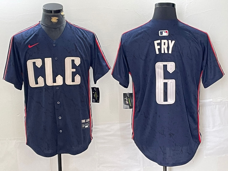 Men's Cleveland Guardians David Fry Navy 2024 City Connect Jersey