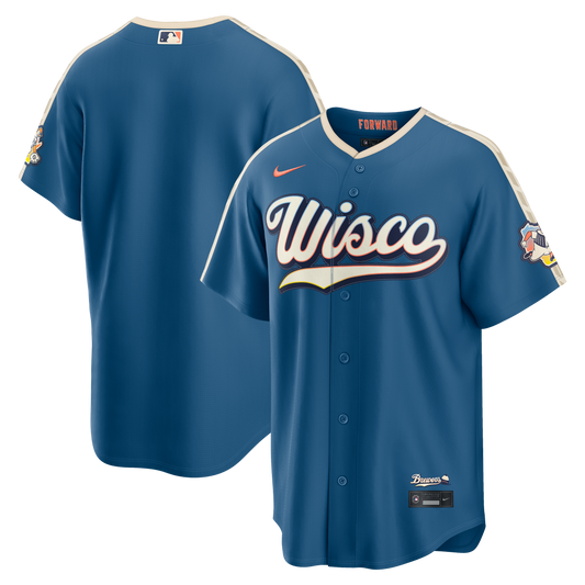 Men's Milwaukee Brewers Mineral Blue 2026 City Connect Stadium Jersey