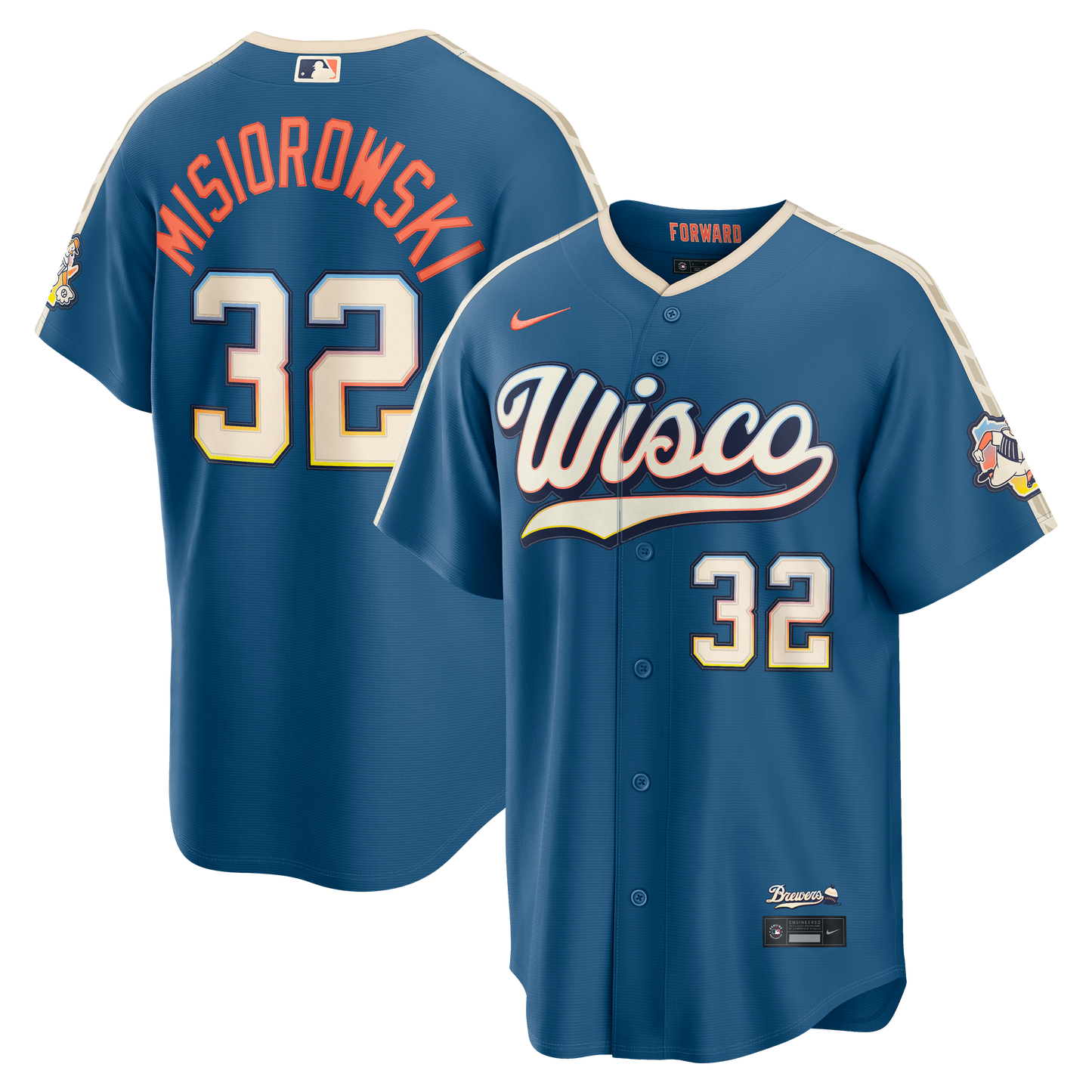 Men's Milwaukee Brewers Jacob Misiorowski Mineral Blue 2026 City Connect Stadium Jersey