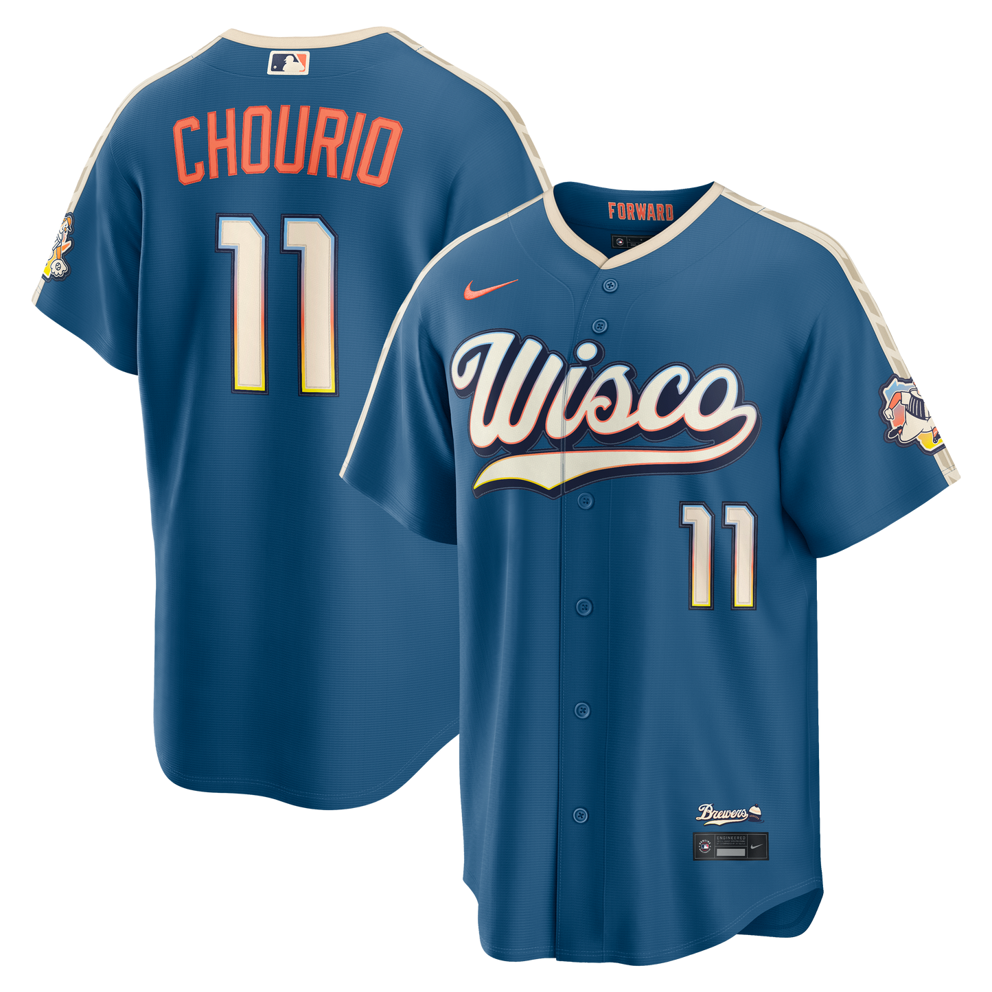 Men's Milwaukee Brewers Jackson Chourio Mineral Blue 2026 City Connect Stadium Jersey