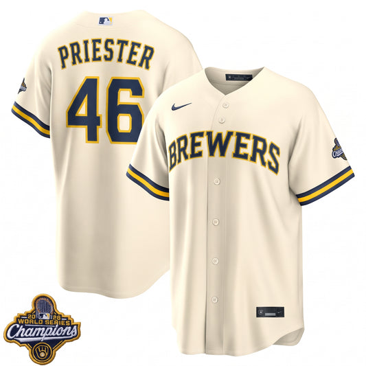 Men's Quinn Priester Milwaukee Brewers 2026 World Series Champions Home Jersey