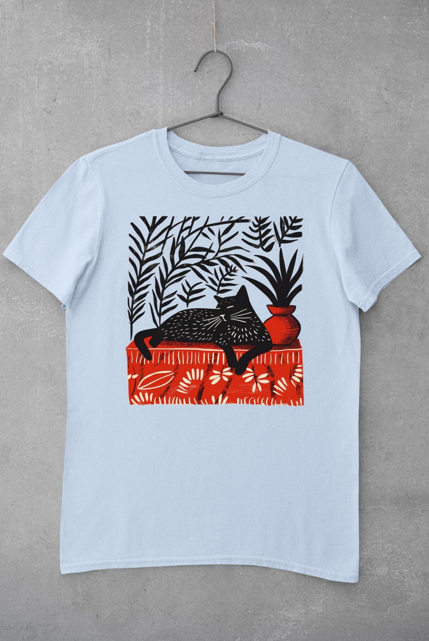 Colorful Cat Shirt: Matisse The Red Room Inspired Design for Cat Lovers