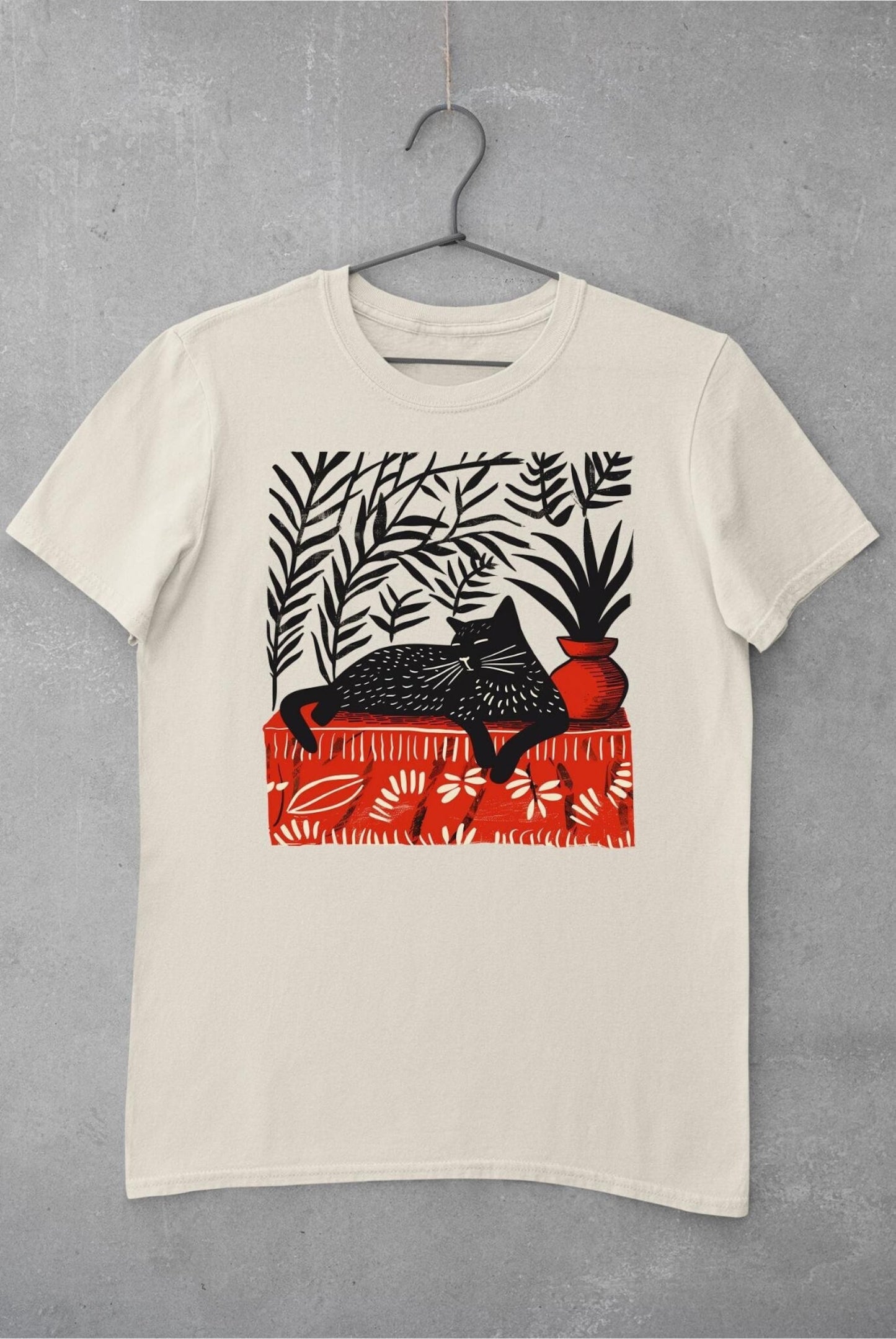 Colorful Cat Shirt: Matisse The Red Room Inspired Design for Cat Lovers