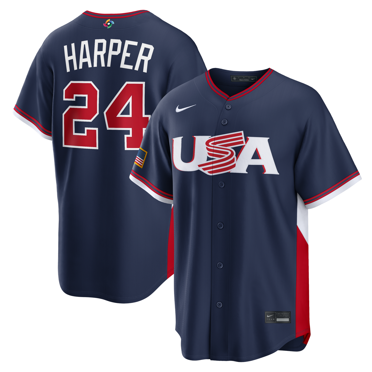 Men's Bryce Harper White USA 2026 Baseball World Baseball Classic  Jersey