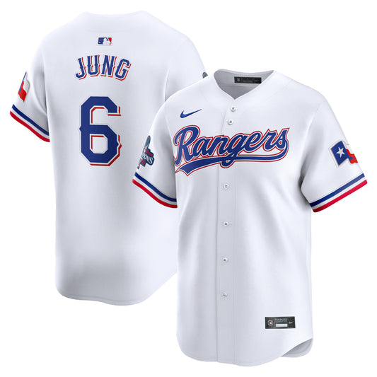 Men's Texas Rangers Josh Jung White Home 2023 World Series Champions Jersey